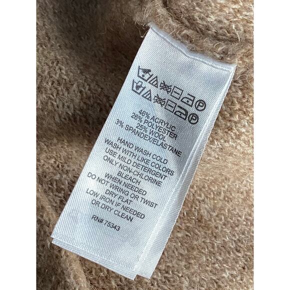 Adrienne Vittadini Women's Wool Duster Button Front Sweater Tan Size Small - Picture 9 of 9